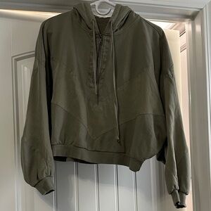 Olive Green Hooded Pullover